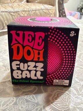 Needoh Fuzz Ball Pink NEW VIRAL TOY Velvet Squeeze
